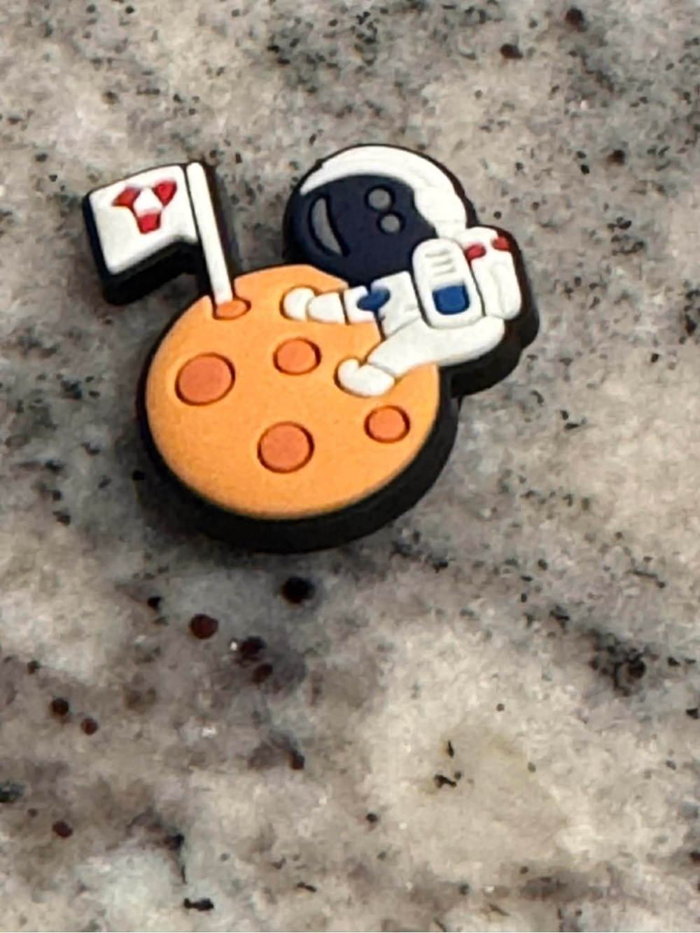 CROCS Astronaut Jibbitz Charm - Orange Planet with White Astronaut